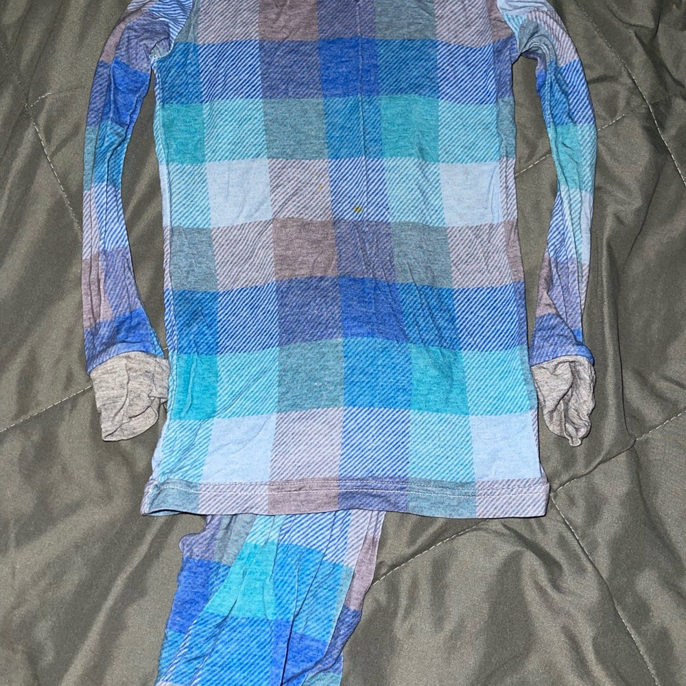 Little Sleepies Blue Plaid Kids Pajamas